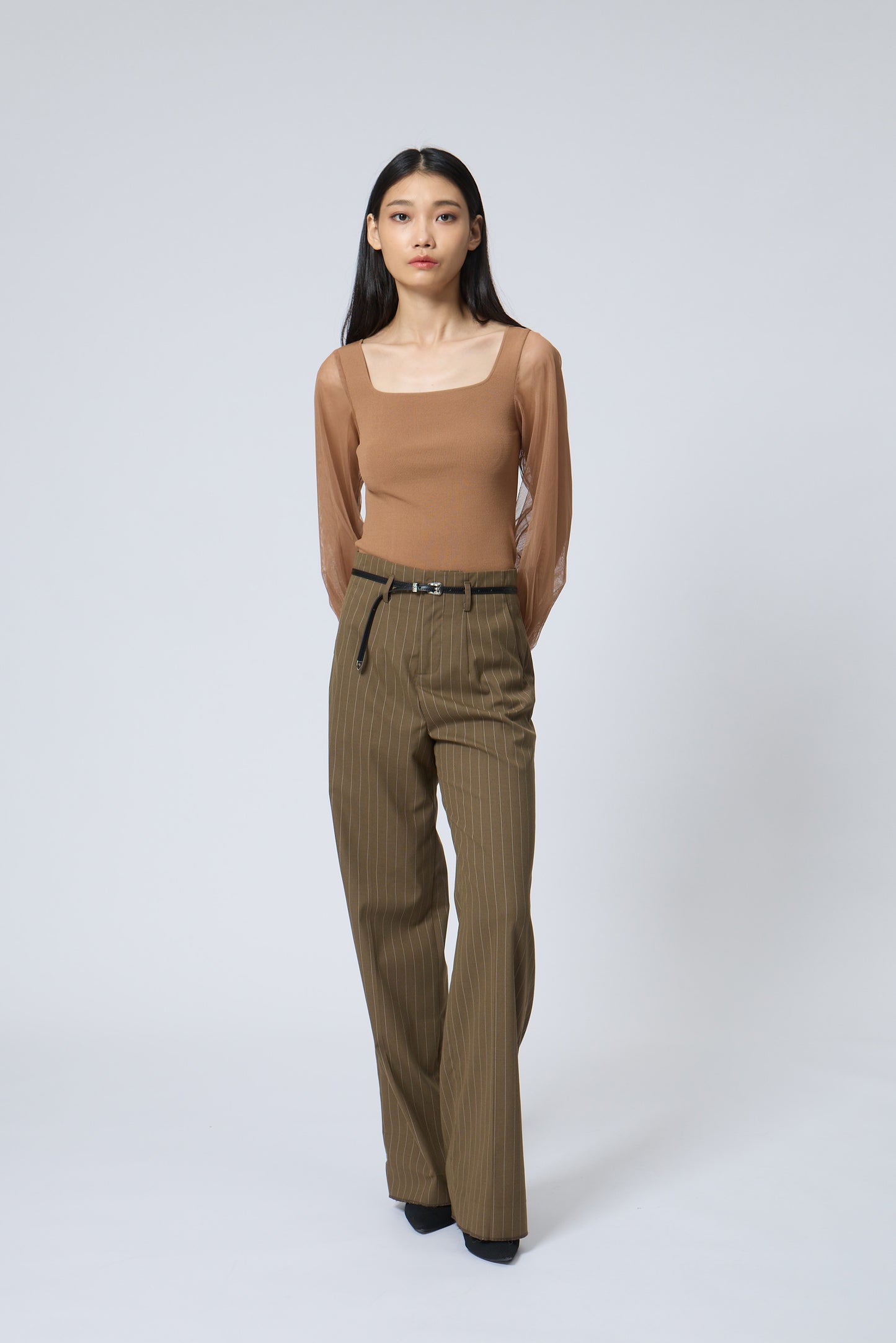 Sleek Line Wide-Leg Pants