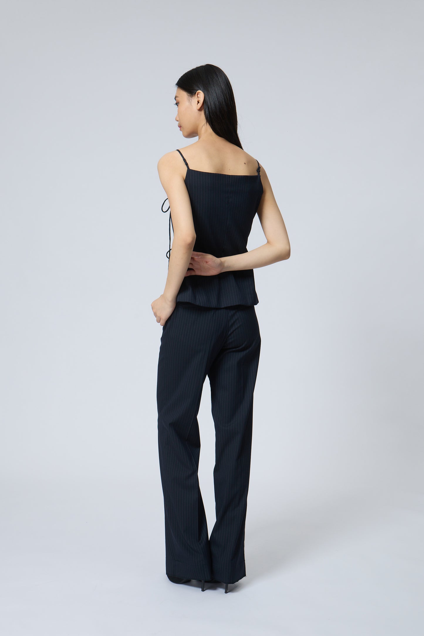 Architectural Sleeveless Ribbon Top