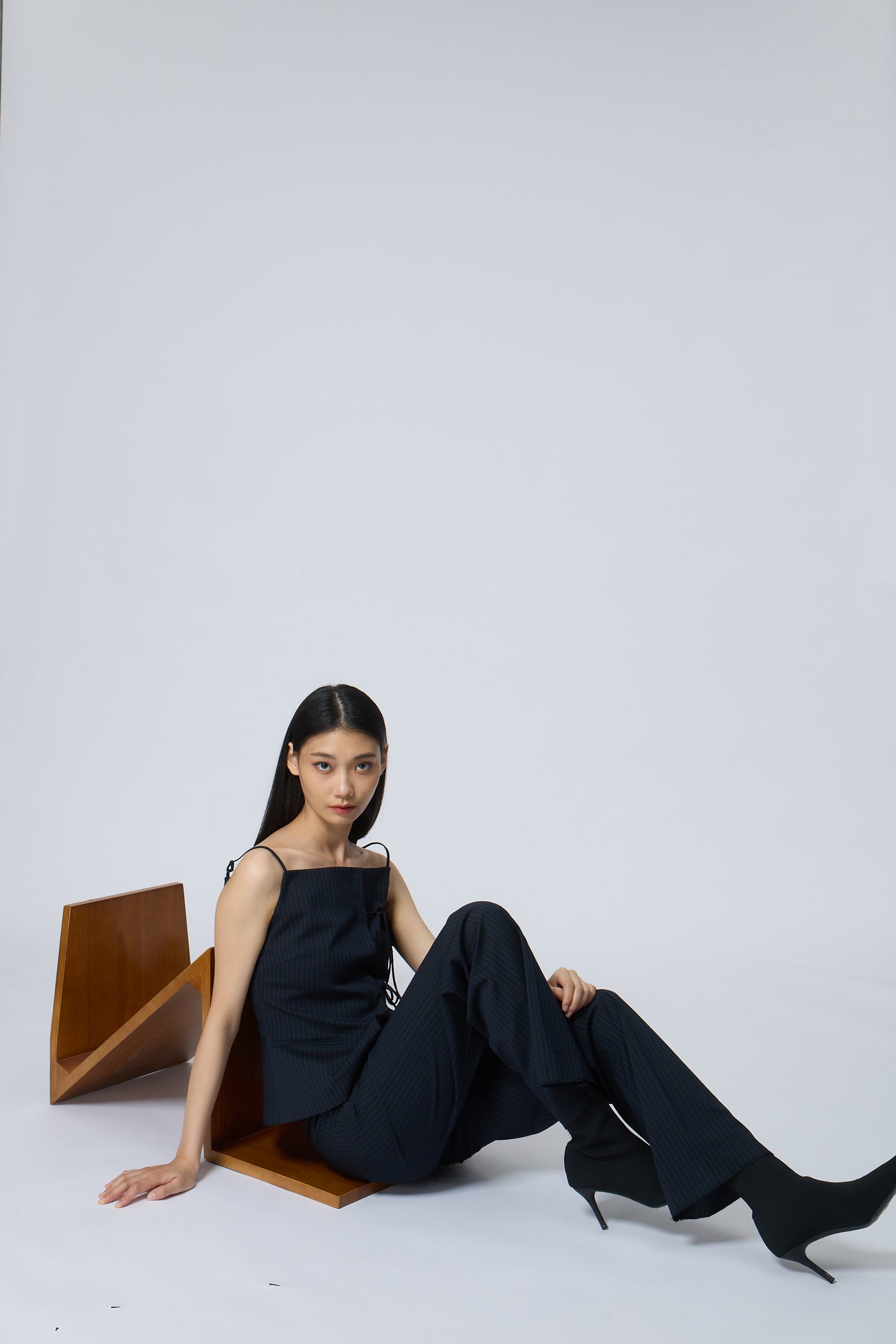 Architectural Sleeveless Ribbon Top
