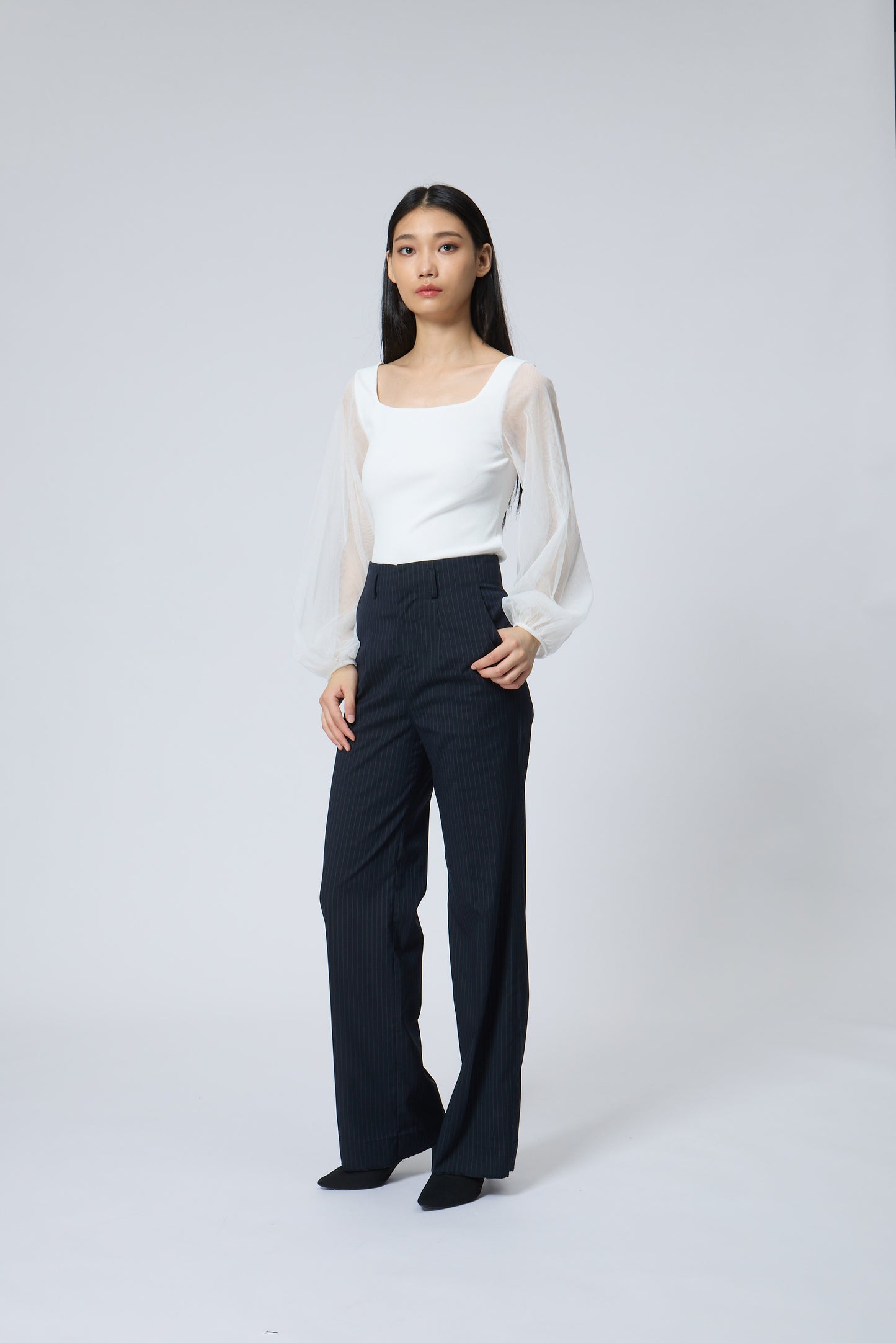 Sleek Line Wide-Leg Pants