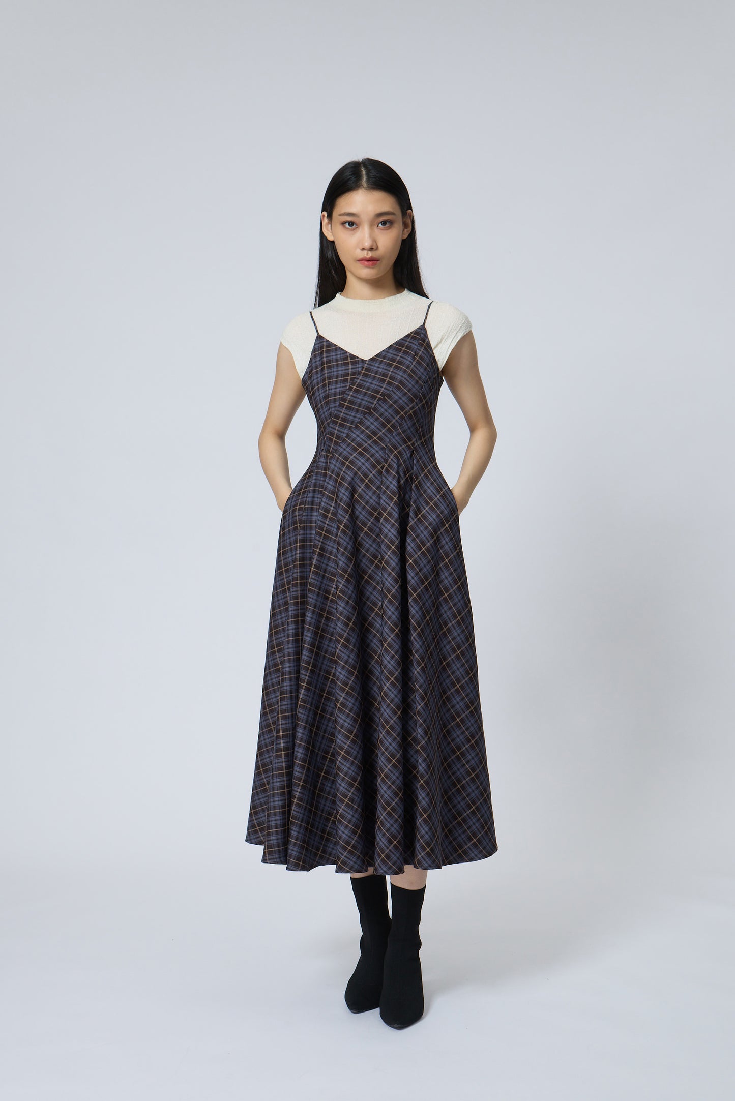 Fit-and-flare maxi dress