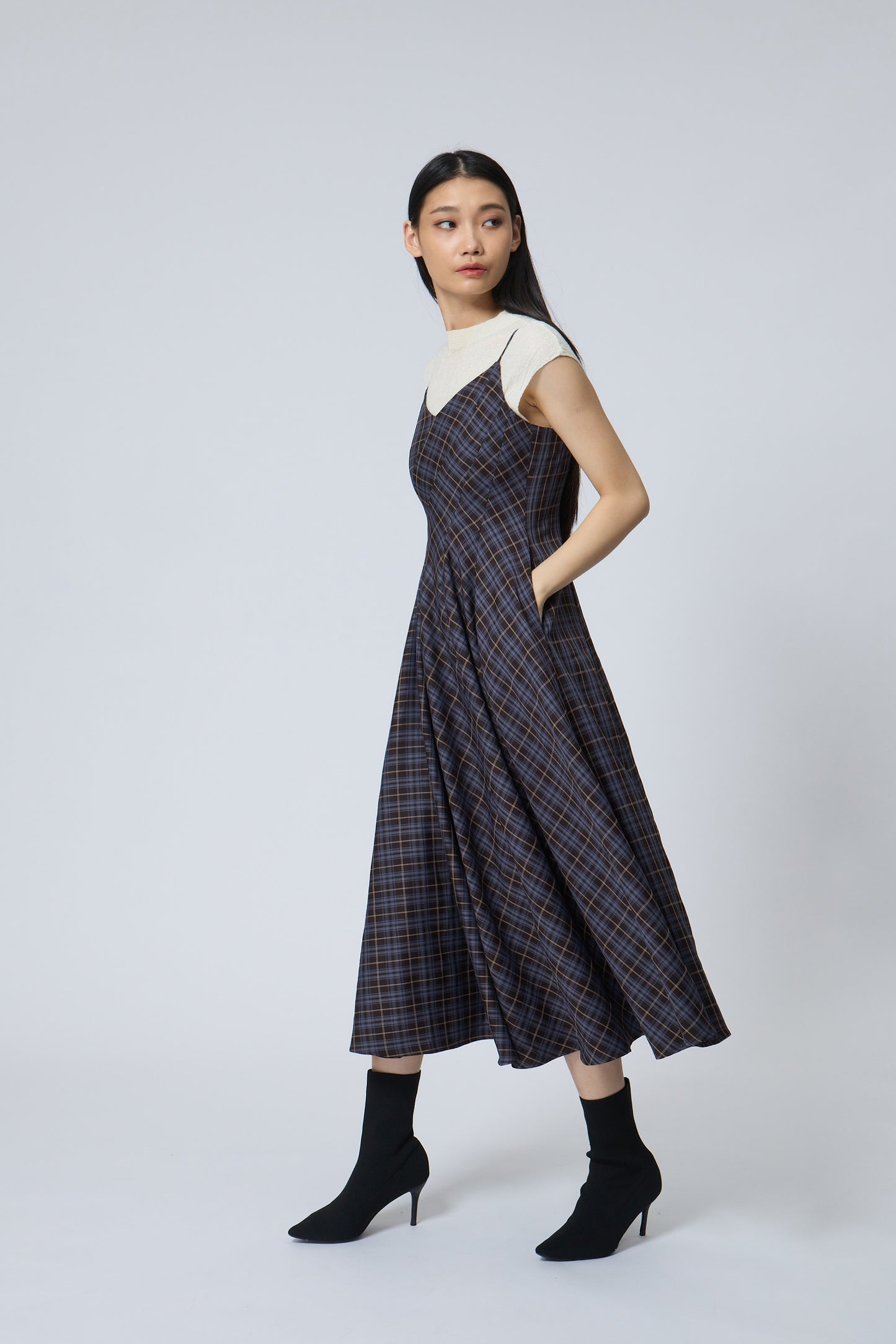 Fit-and-flare maxi dress