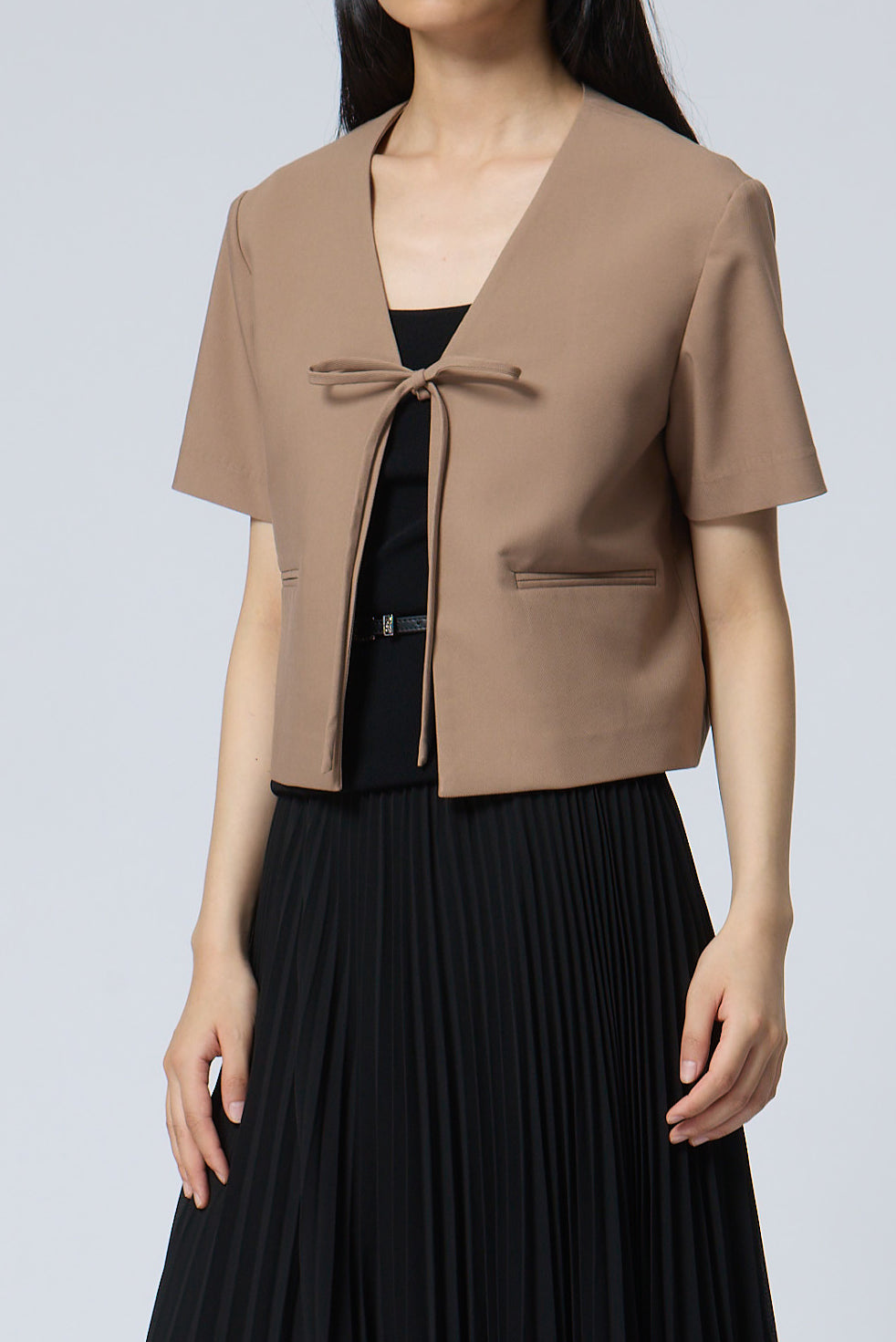 Tie-Front Short Sleeve Jacket