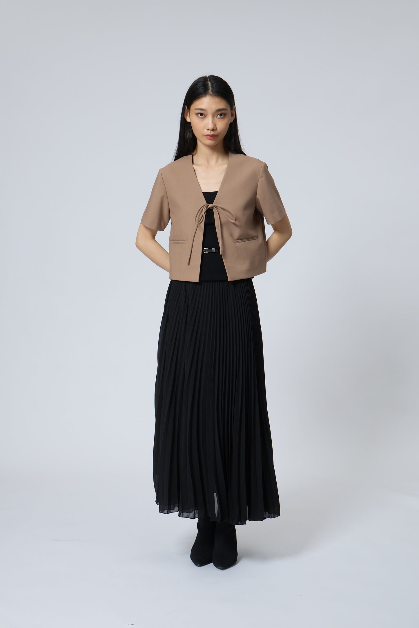 Tie-Front Short Sleeve Jacket