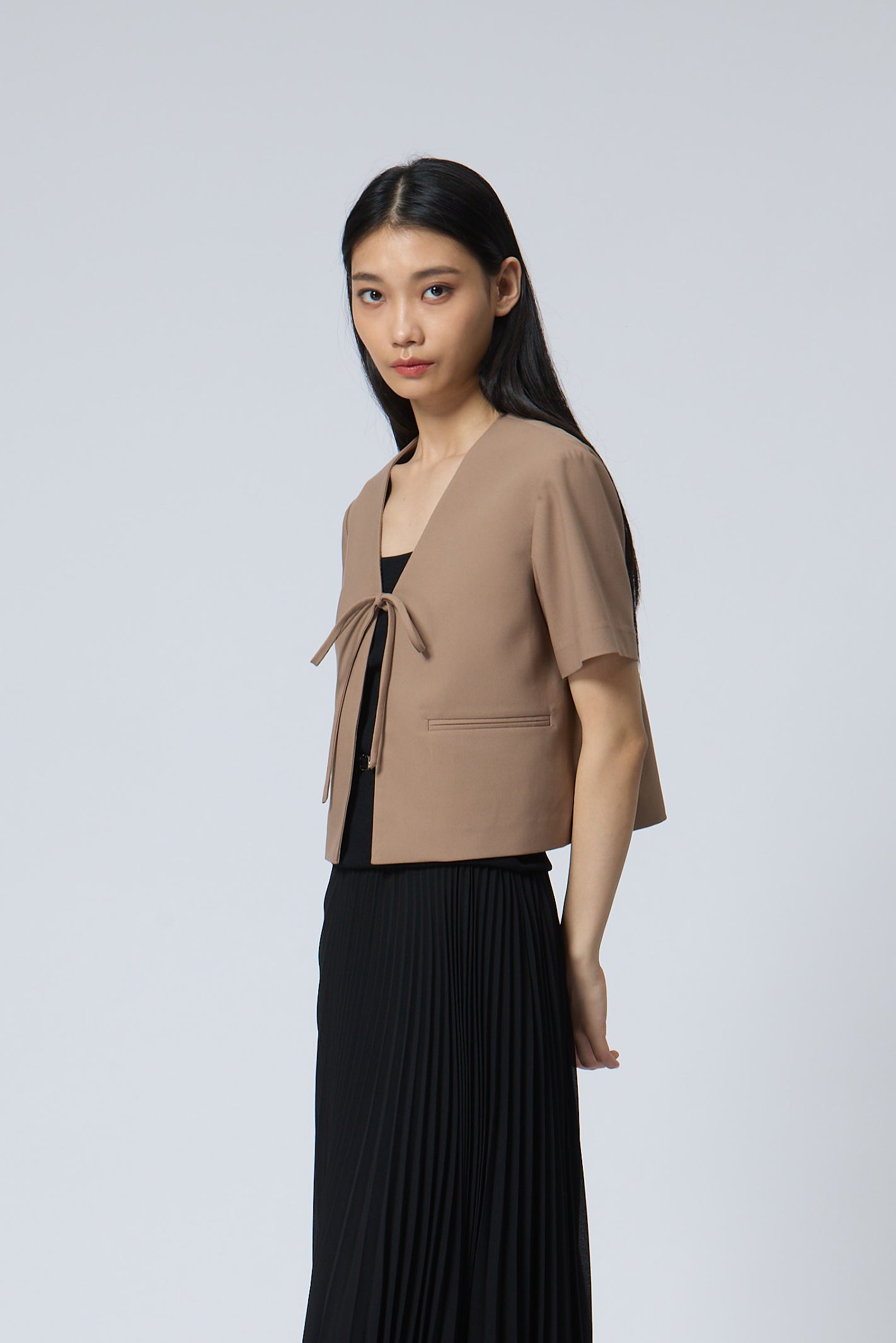 Tie-Front Short Sleeve Jacket