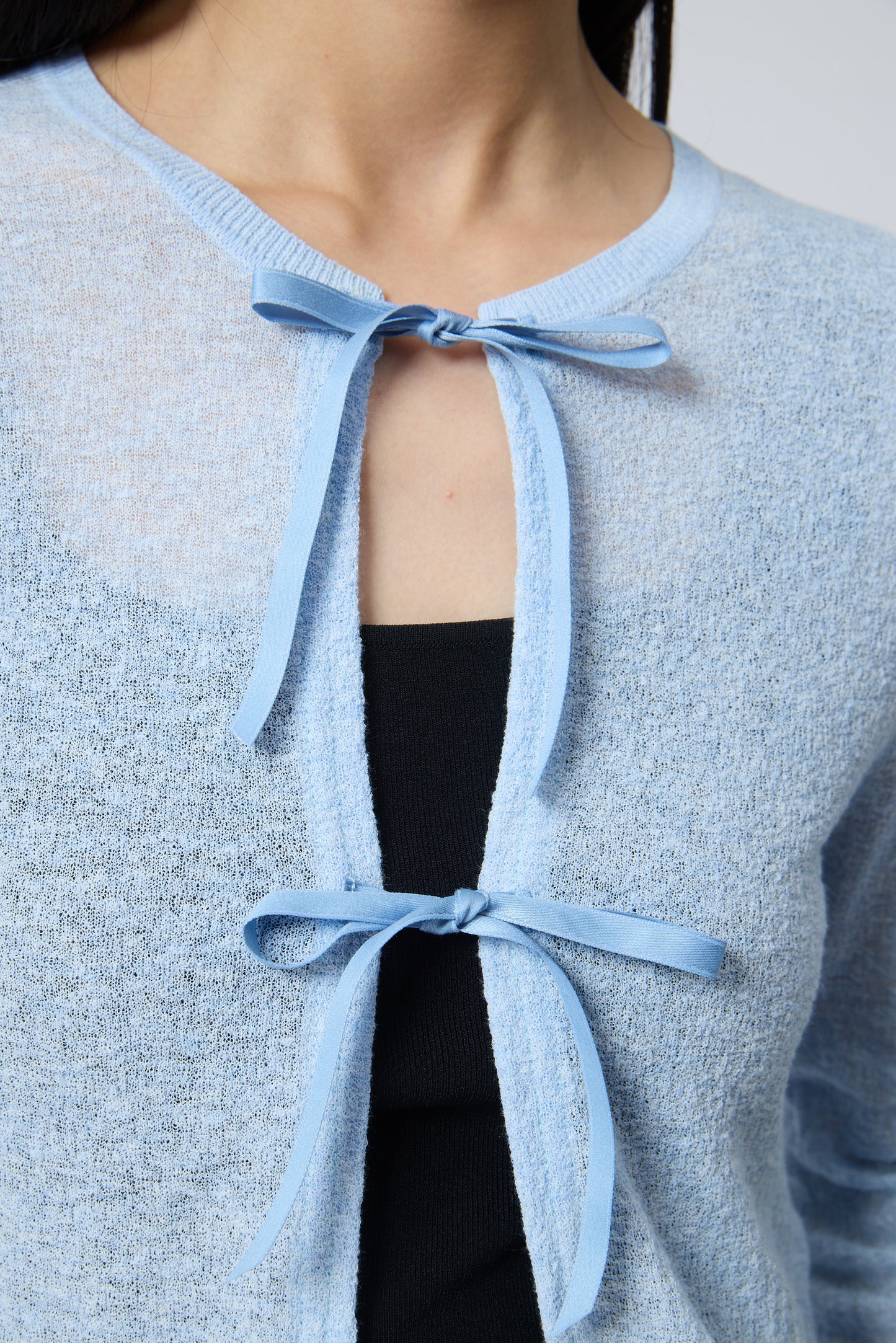 Ribbon-Tie Knit Cardigan