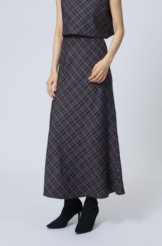 Check Maxi Skirt