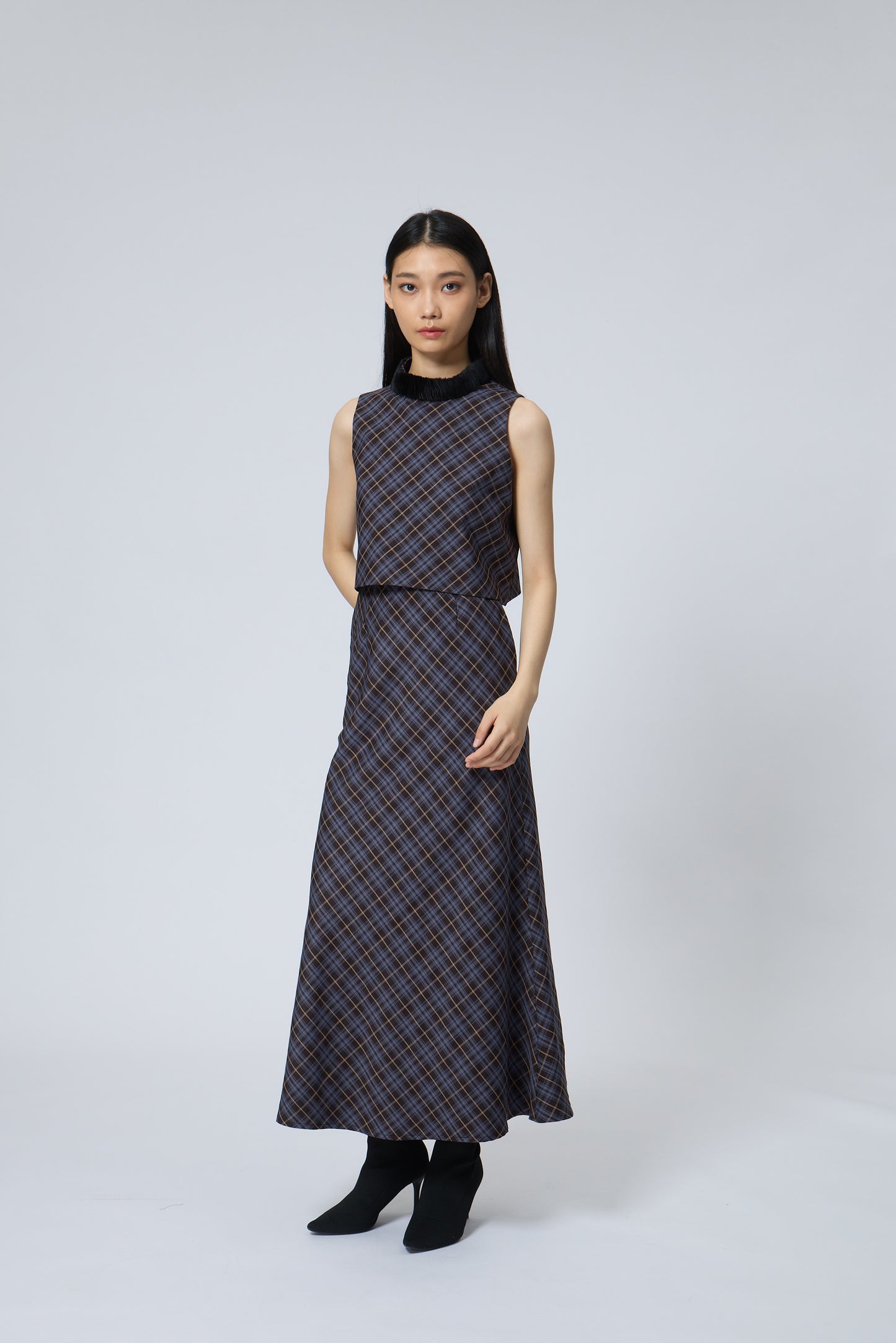 Check Maxi Skirt
