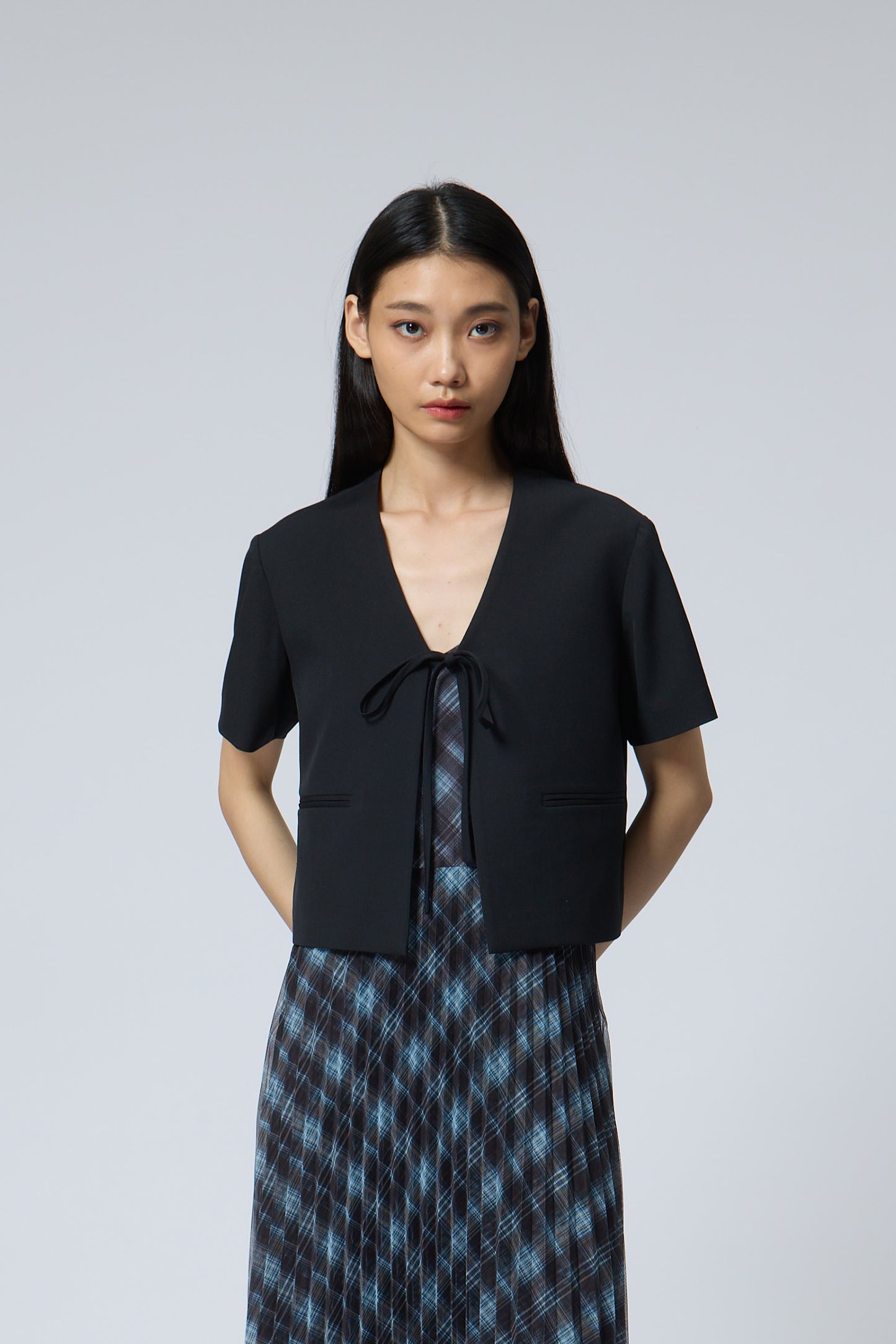 Tie-Front Short Sleeve Jacket
