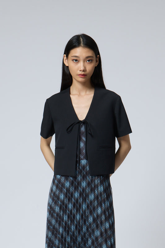 Tie-Front Short Sleeve Jacket