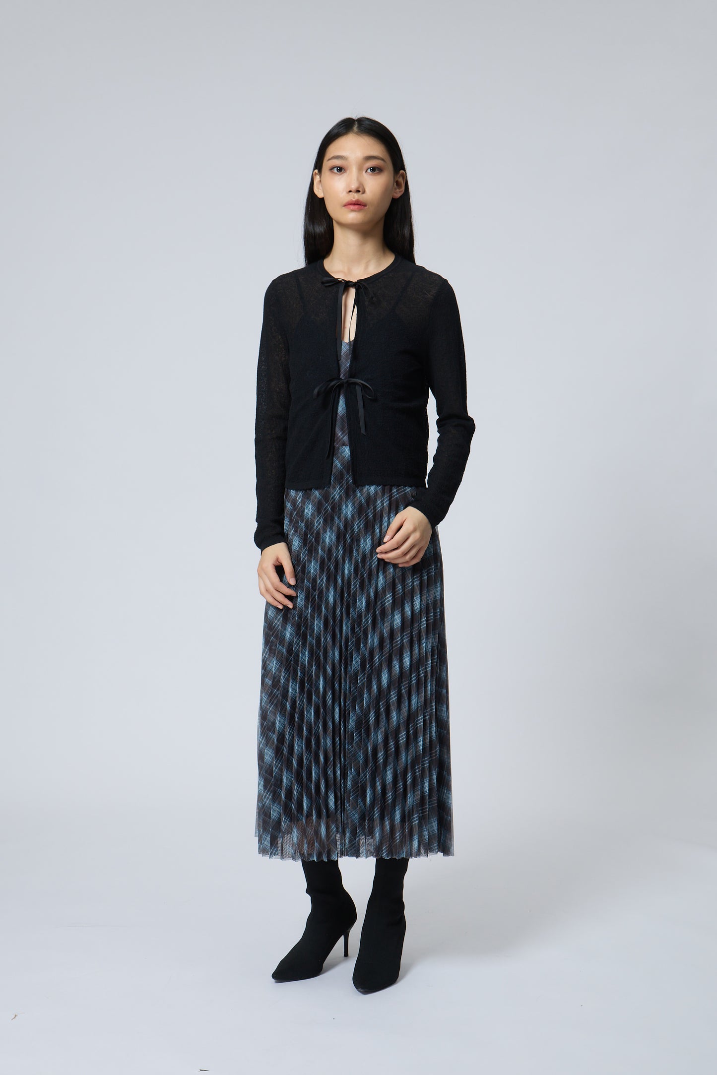 Ribbon-Tie Knit Cardigan