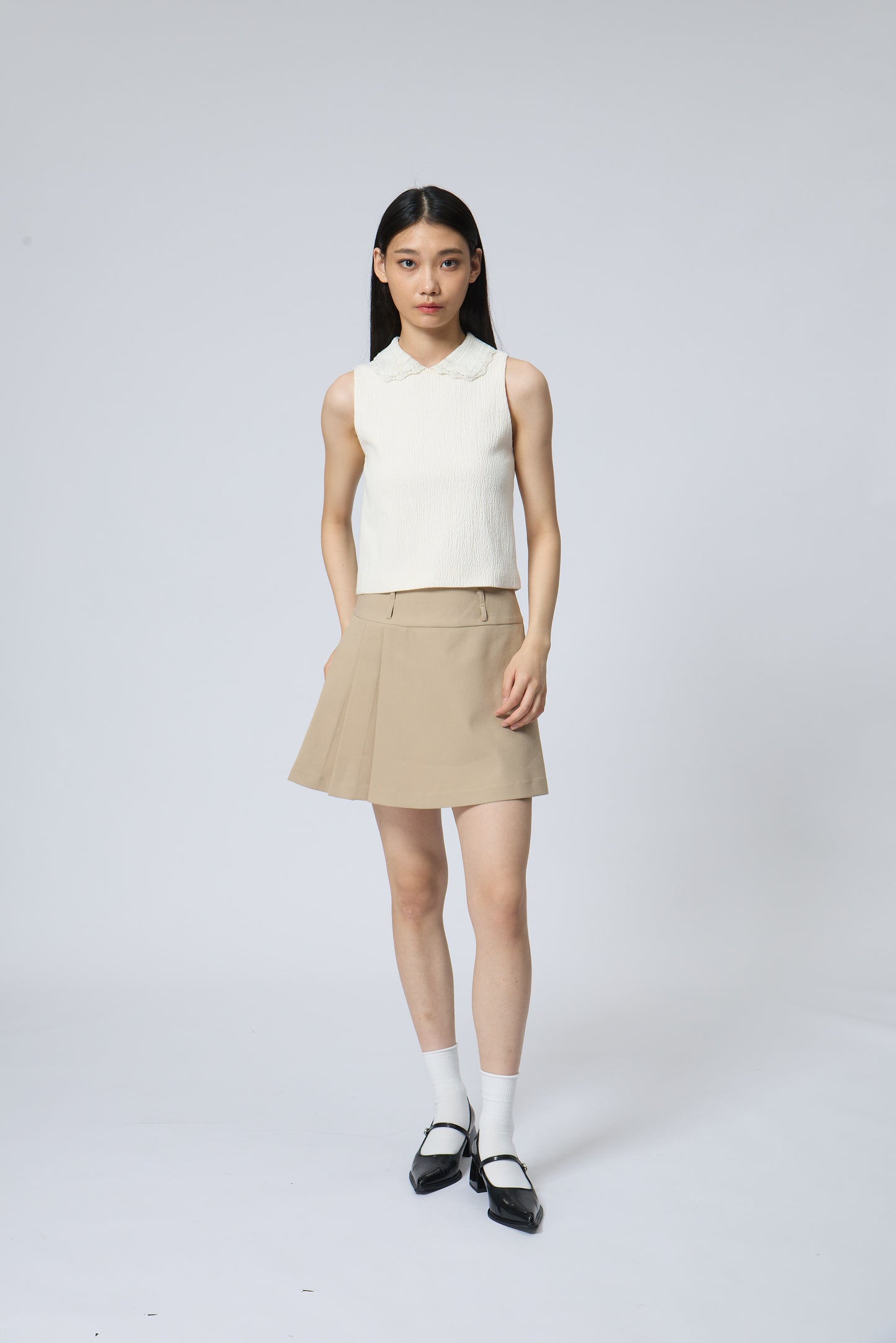 Textured fabric crop top