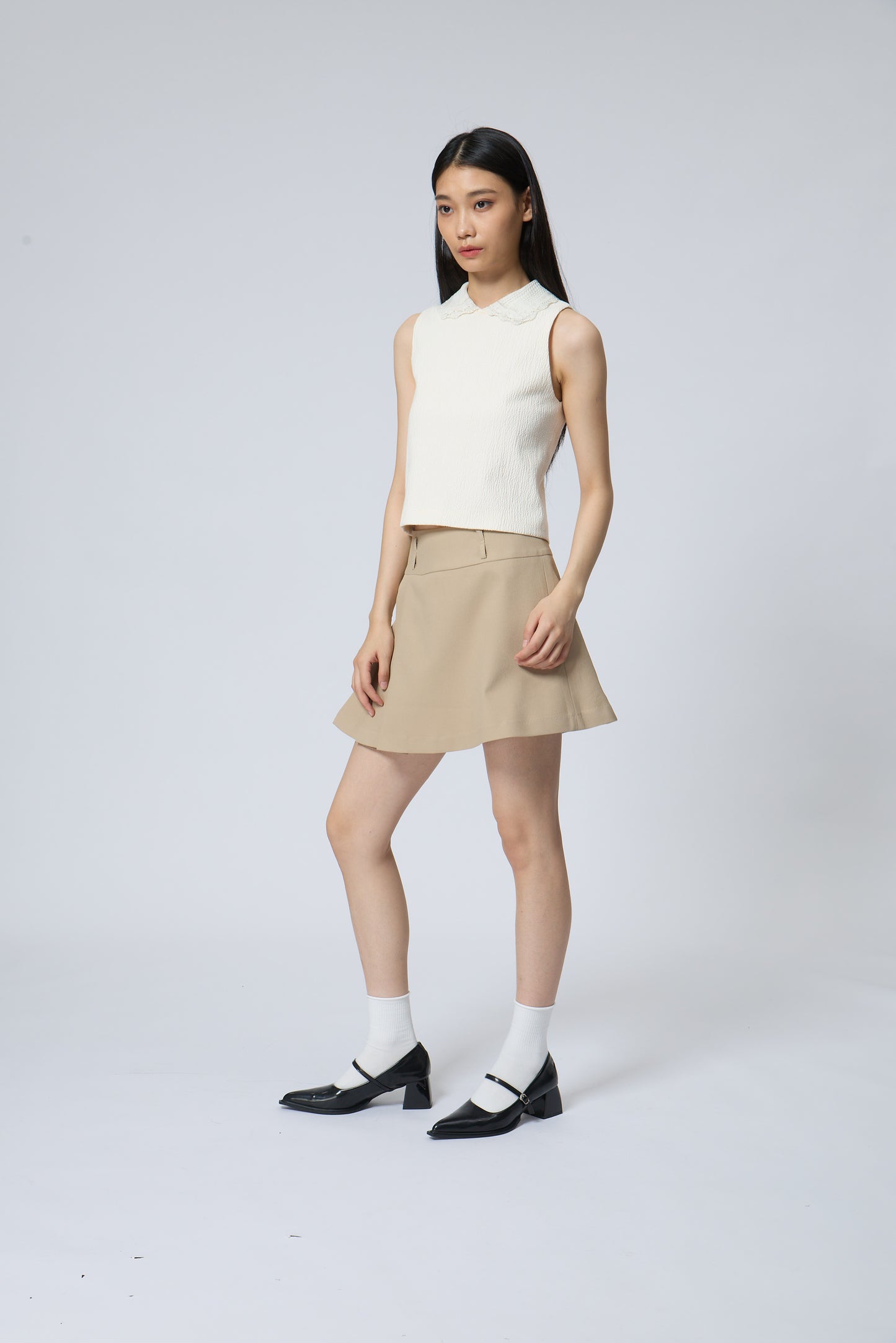 Textured fabric crop top