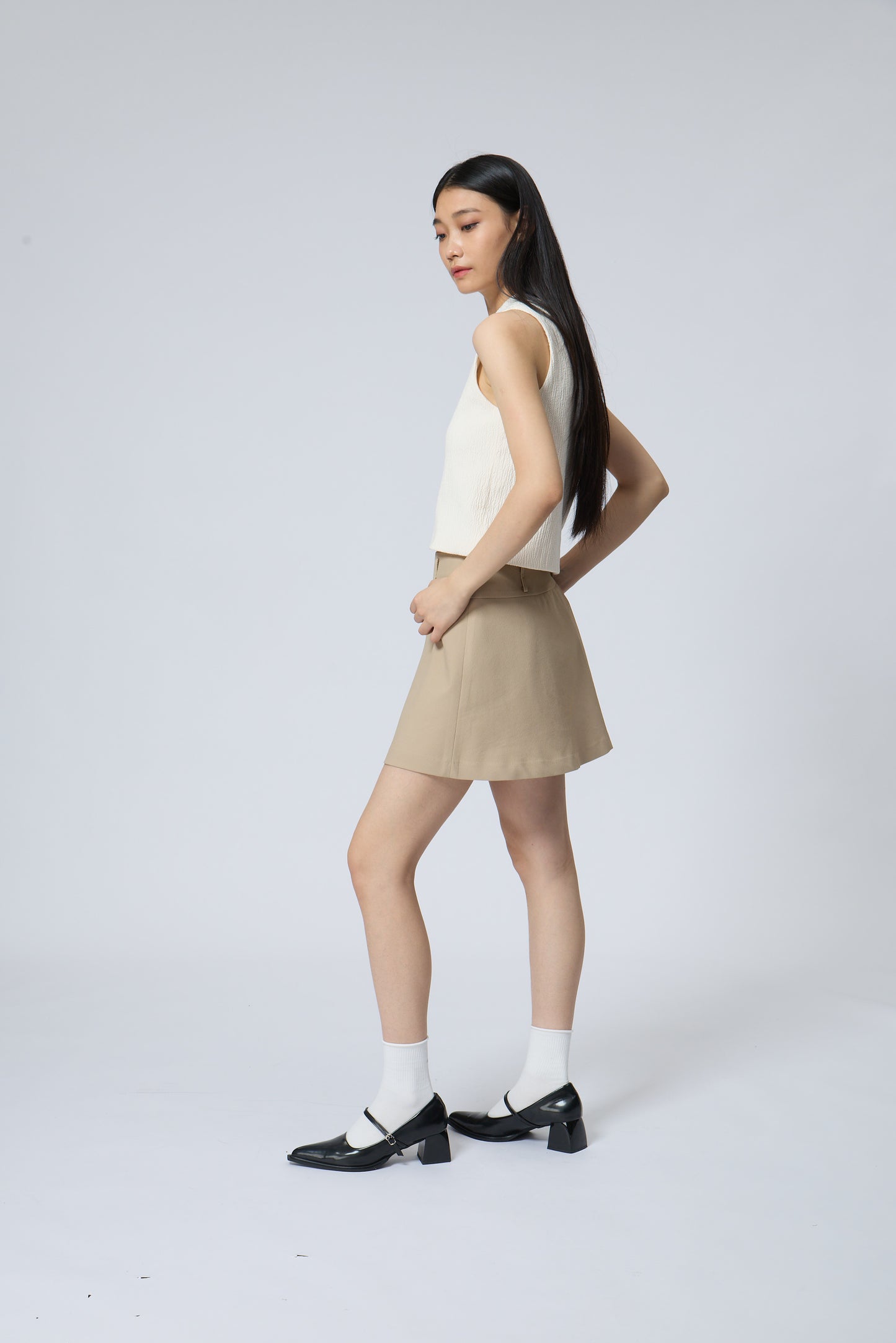 Textured fabric crop top