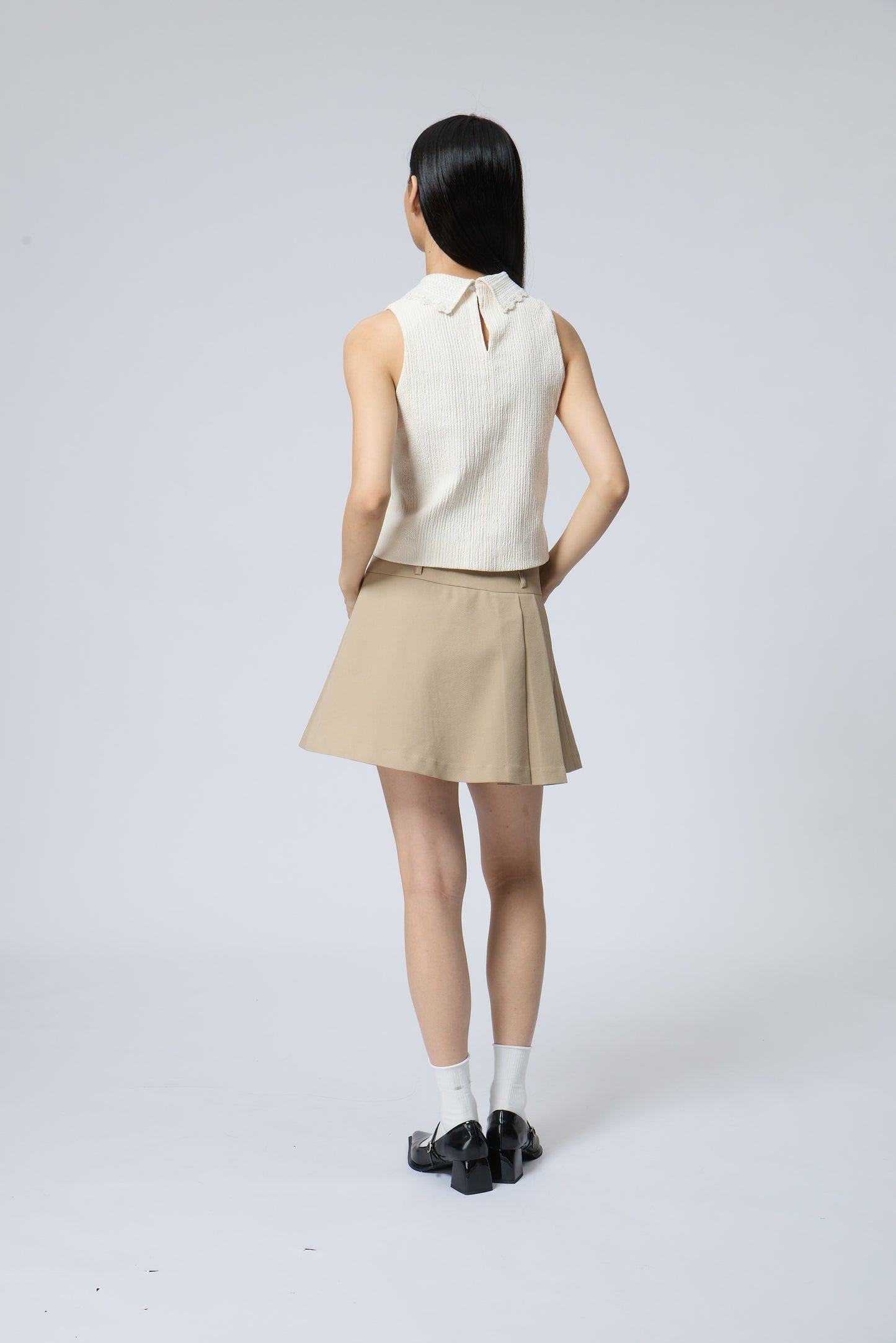 Textured fabric crop top