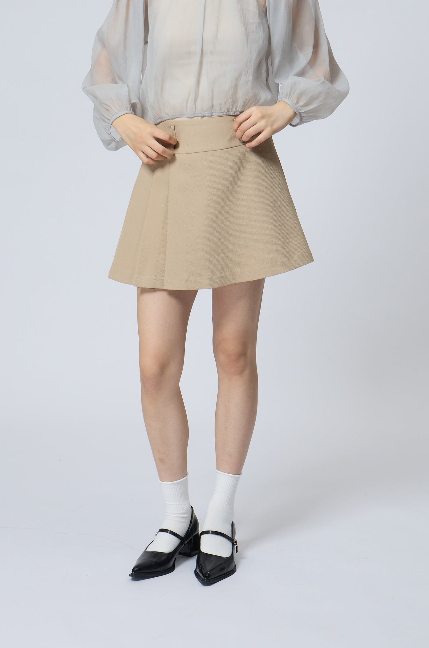 Classic Beige A-Line Mini Skirt