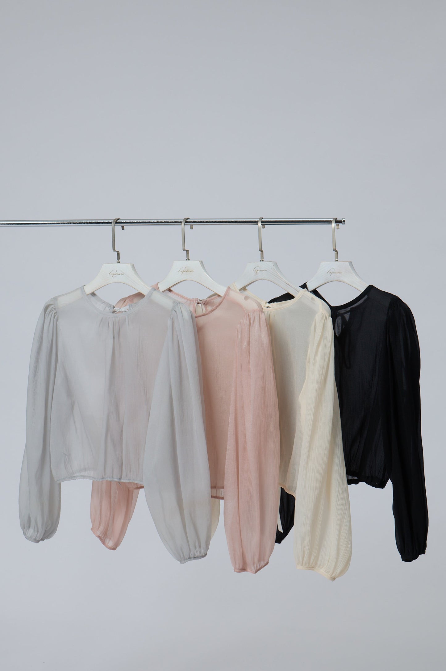 Sheer Puff-Sleeve Blouse