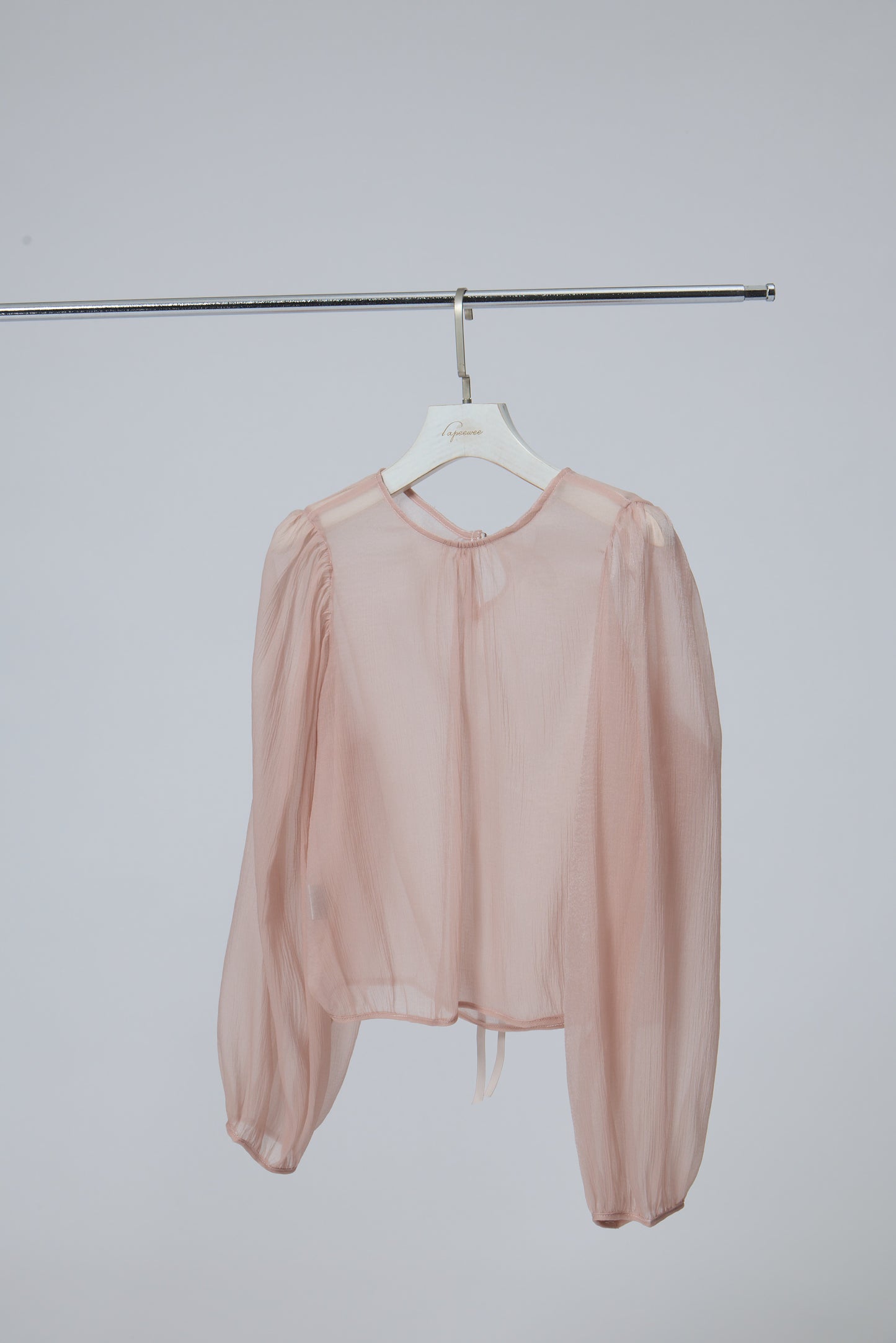Sheer Puff-Sleeve Blouse