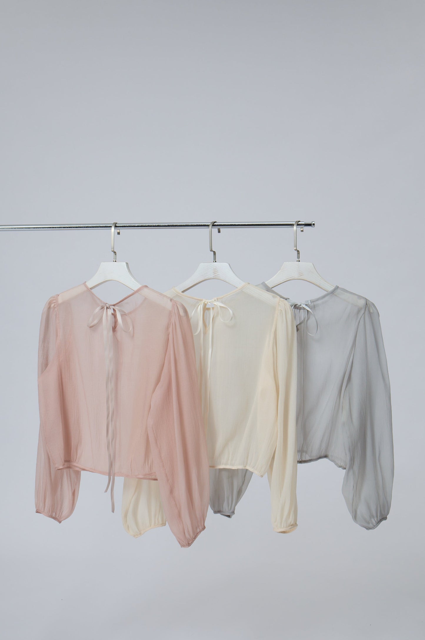 Sheer Puff-Sleeve Blouse