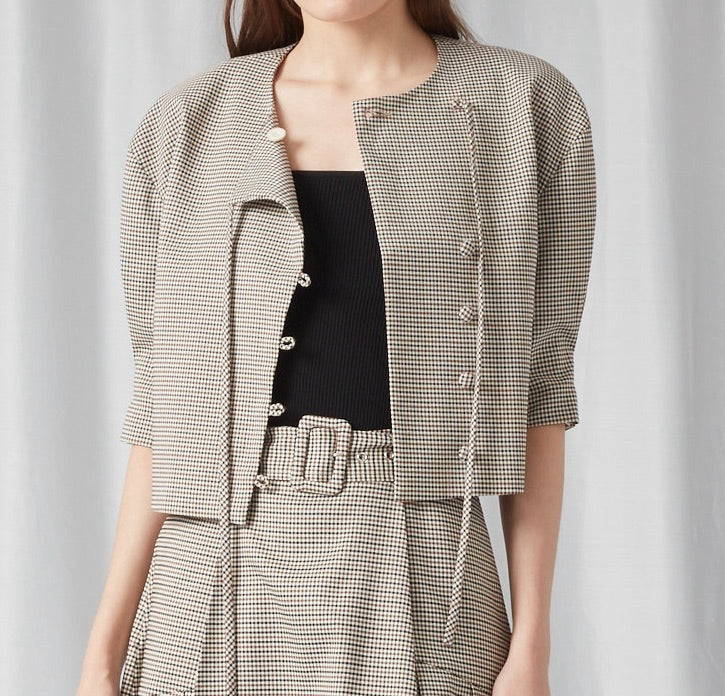 Cropped houndstooth Jacket