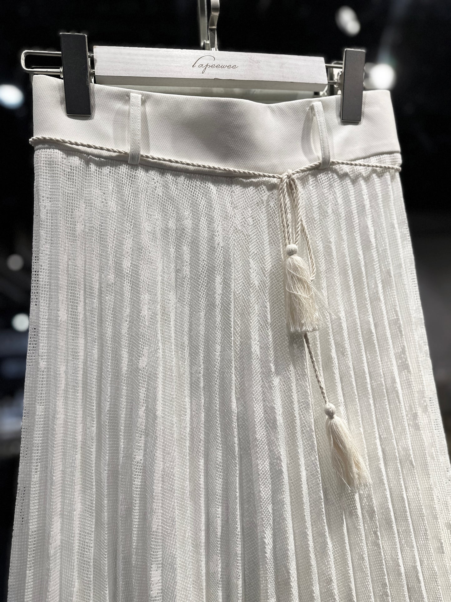 Lace Pleated Maxi Skirt
