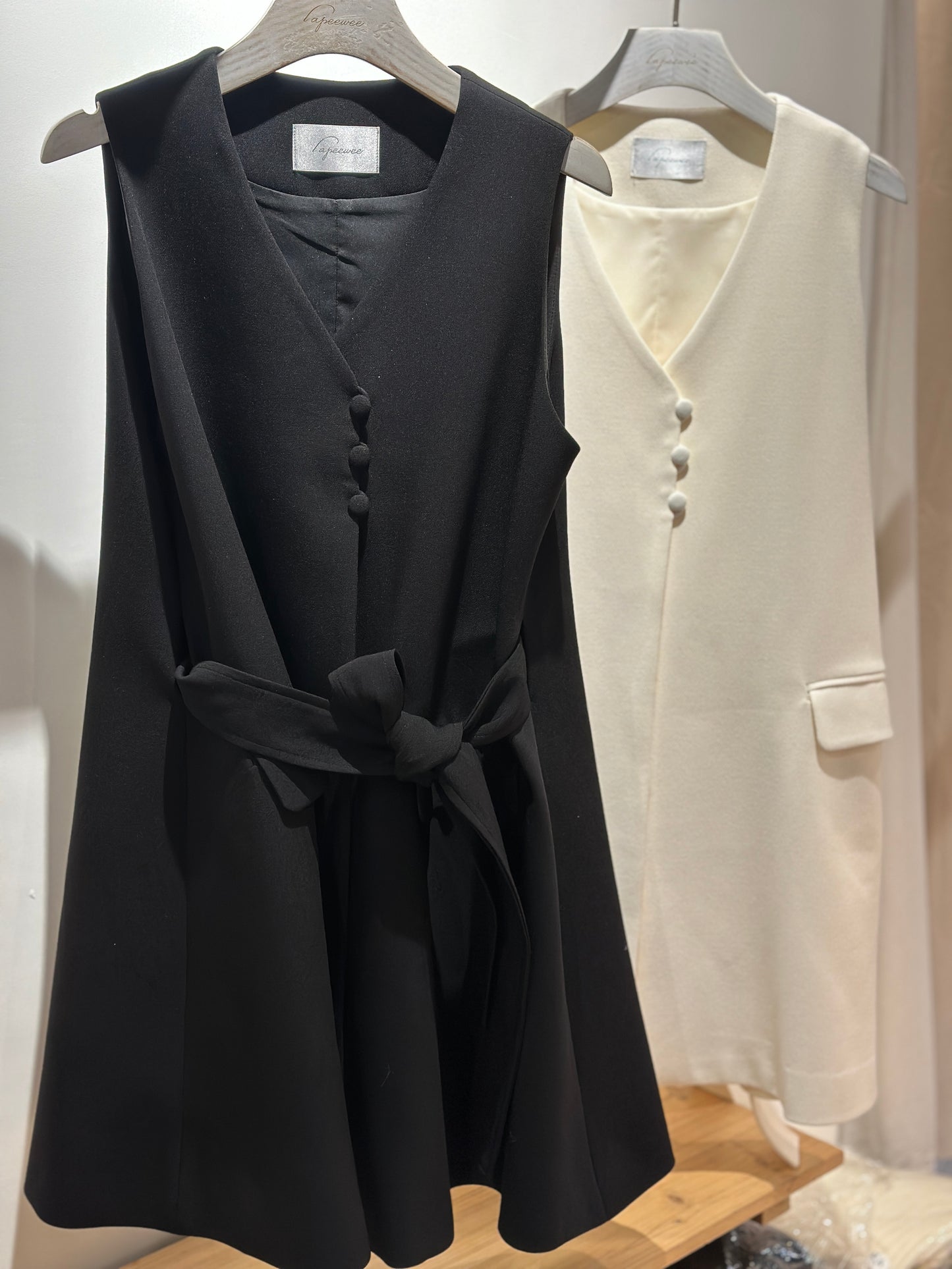 A-line flared vest dress