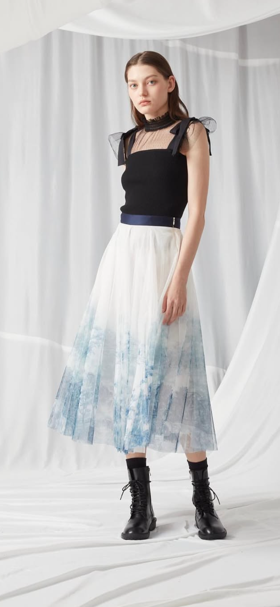 Mesh Printed Skirt