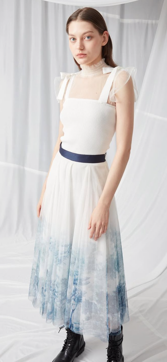 Mesh Printed Skirt
