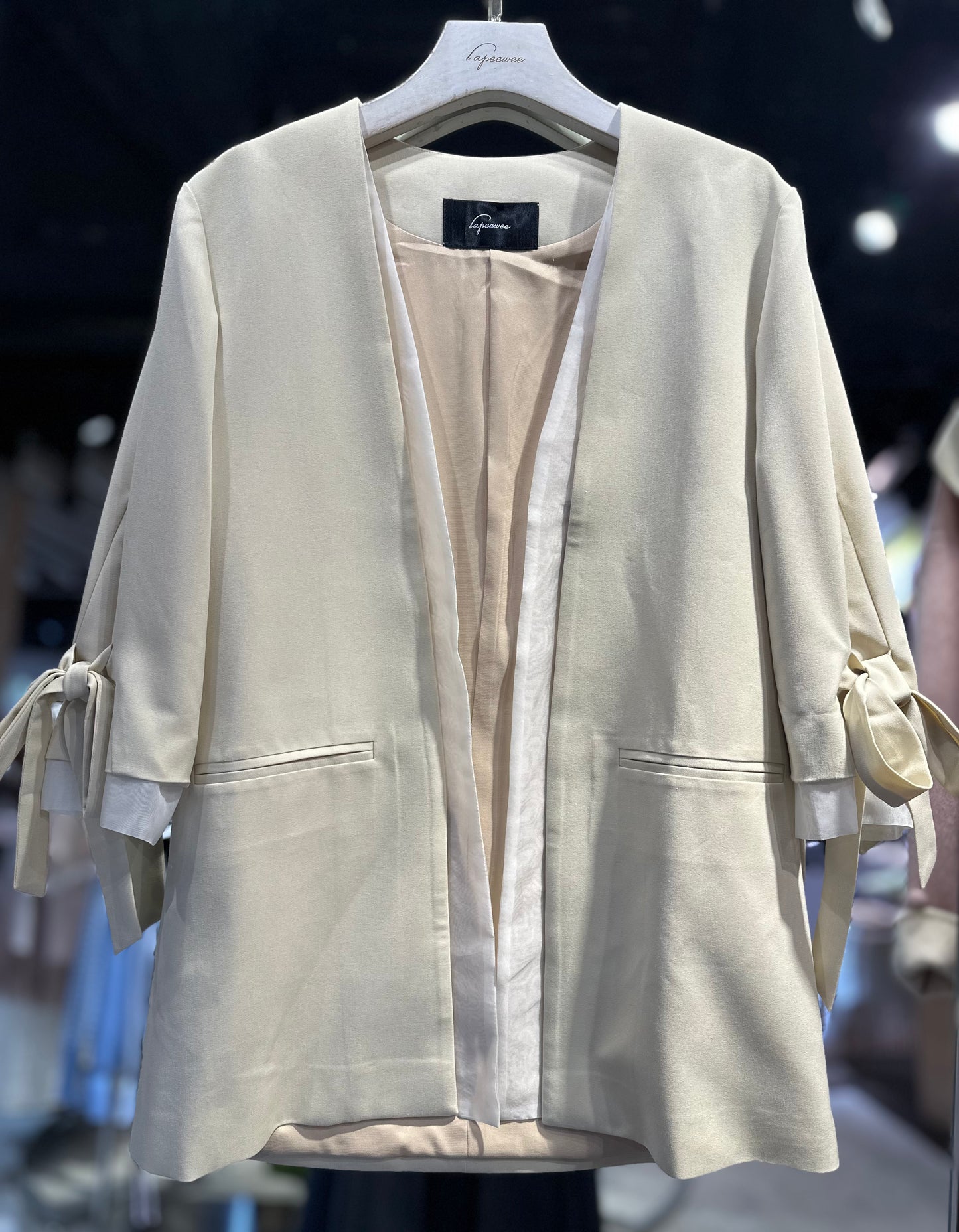 Collarless Blazer - NUDE