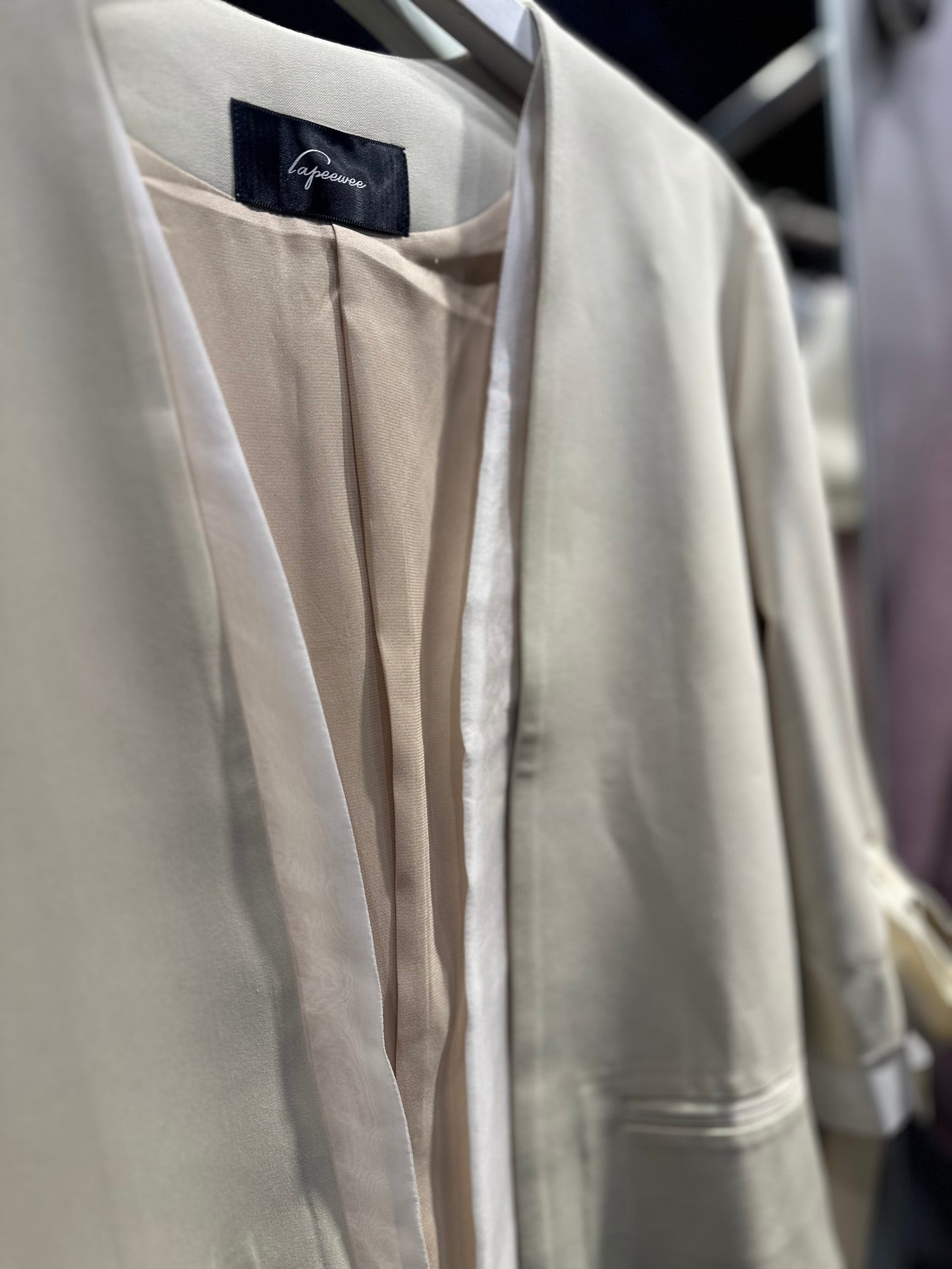 Collarless Blazer - NUDE