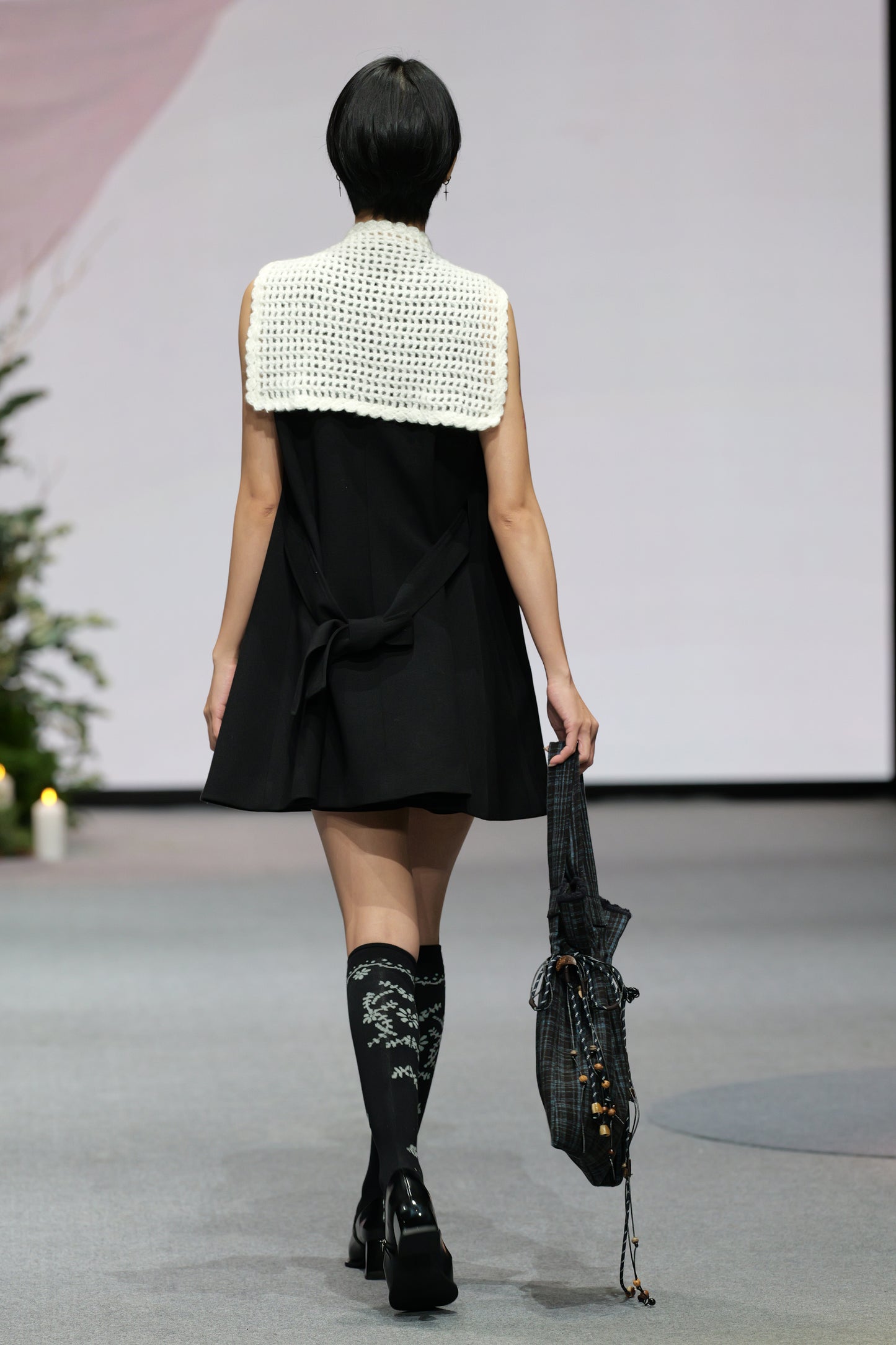 A-line flared vest dress