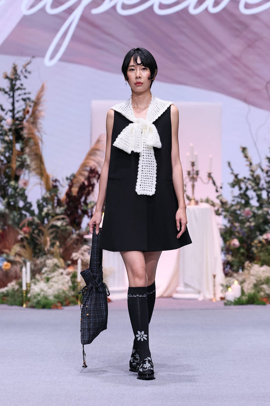 A-line flared vest dress