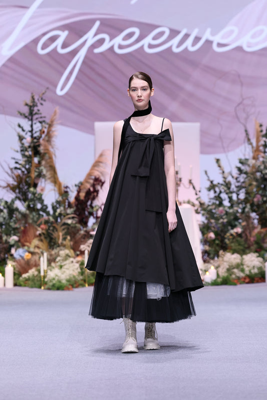 Bow Details A-line Midi Dress