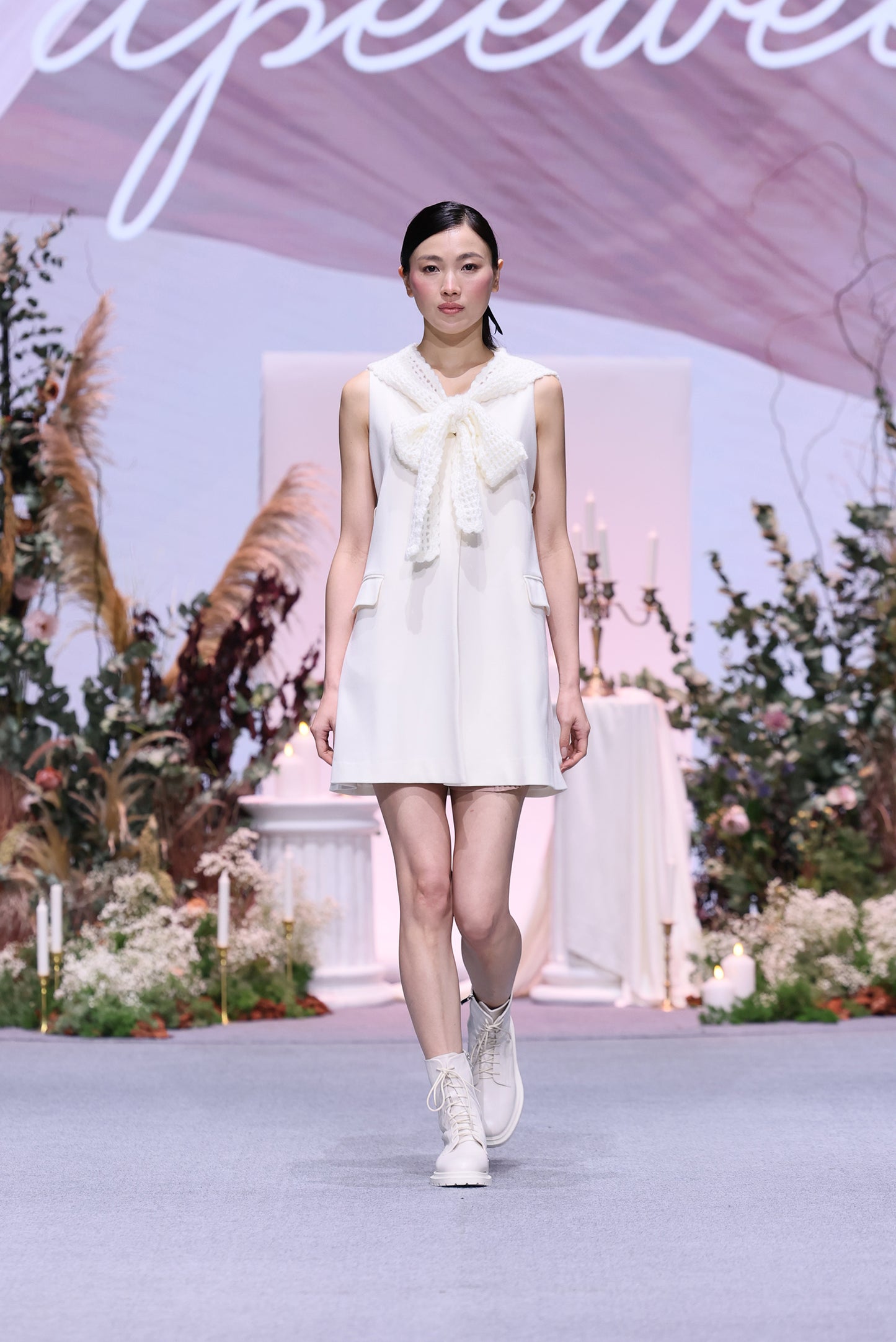 A-line flared vest dress