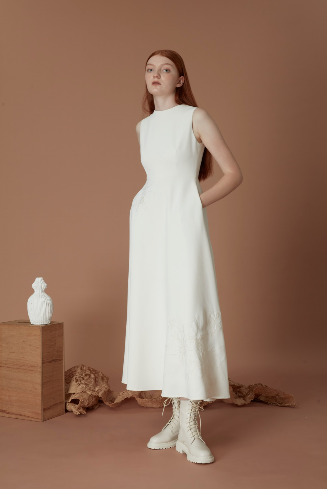 Floral Embroidery Maxi Dress