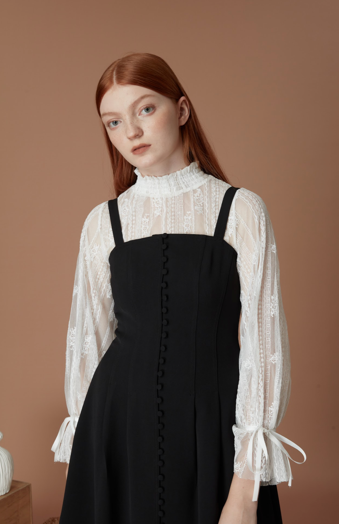 Button-Front Midi Dress