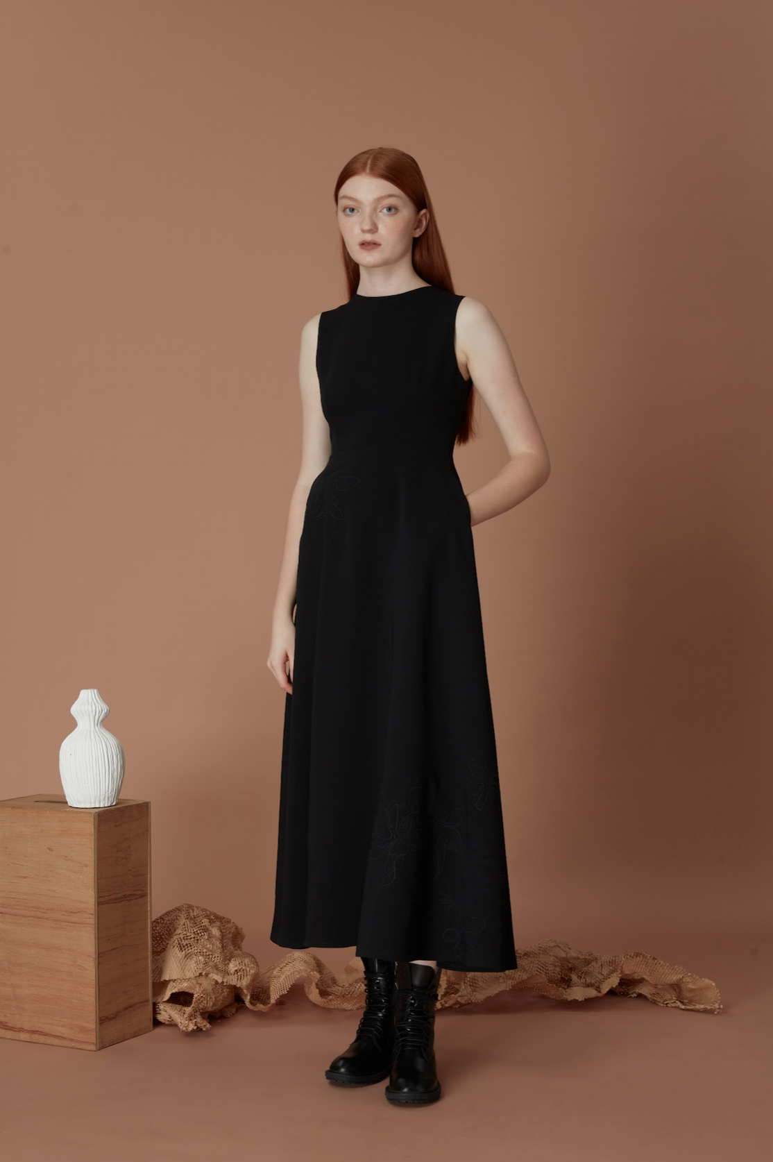 Floral Embroidery Maxi Dress