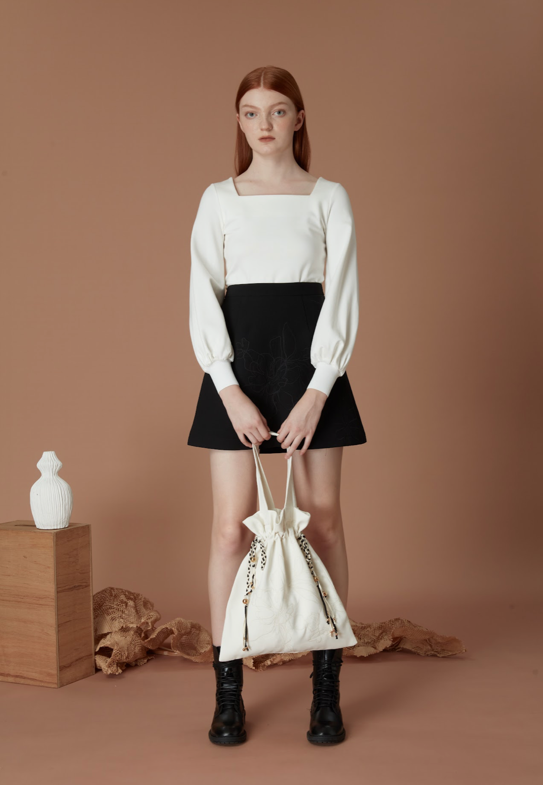 Jersey puff sleeve top