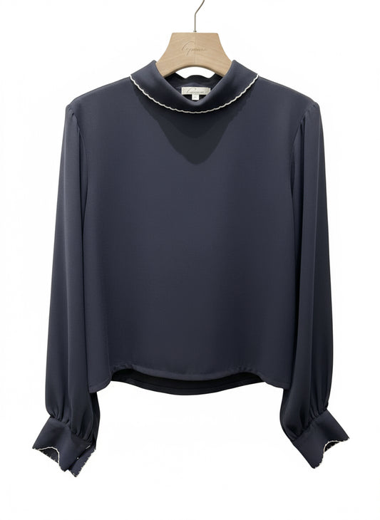 Long Sleeve Chiffon Blouse
