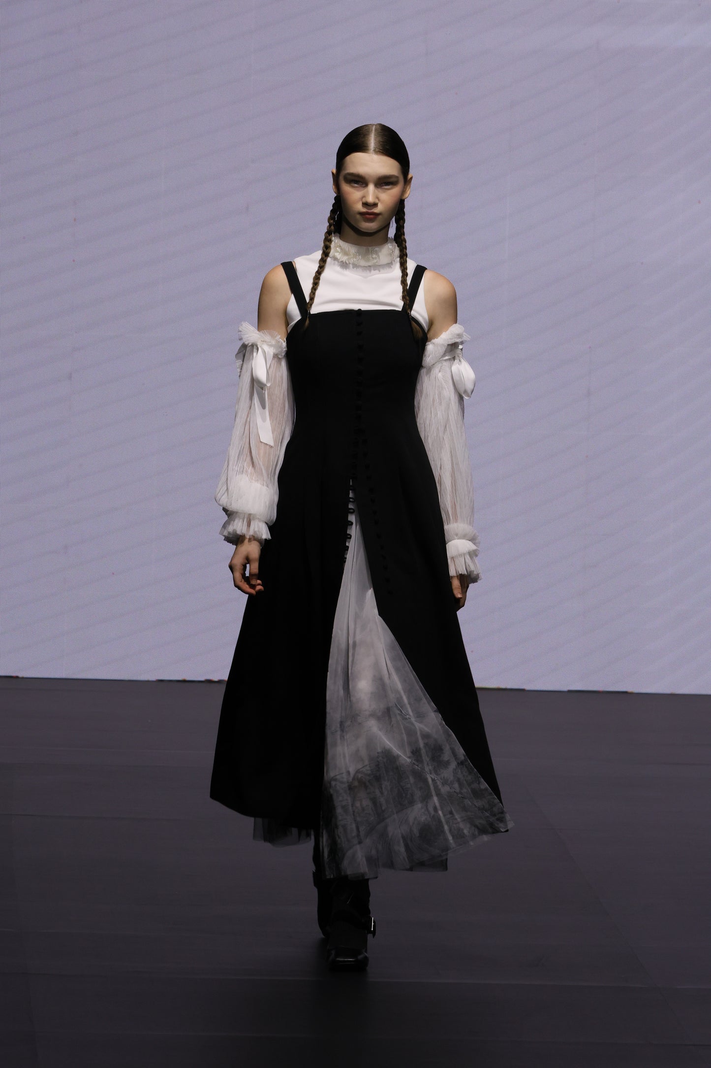 Button-Front Midi Dress