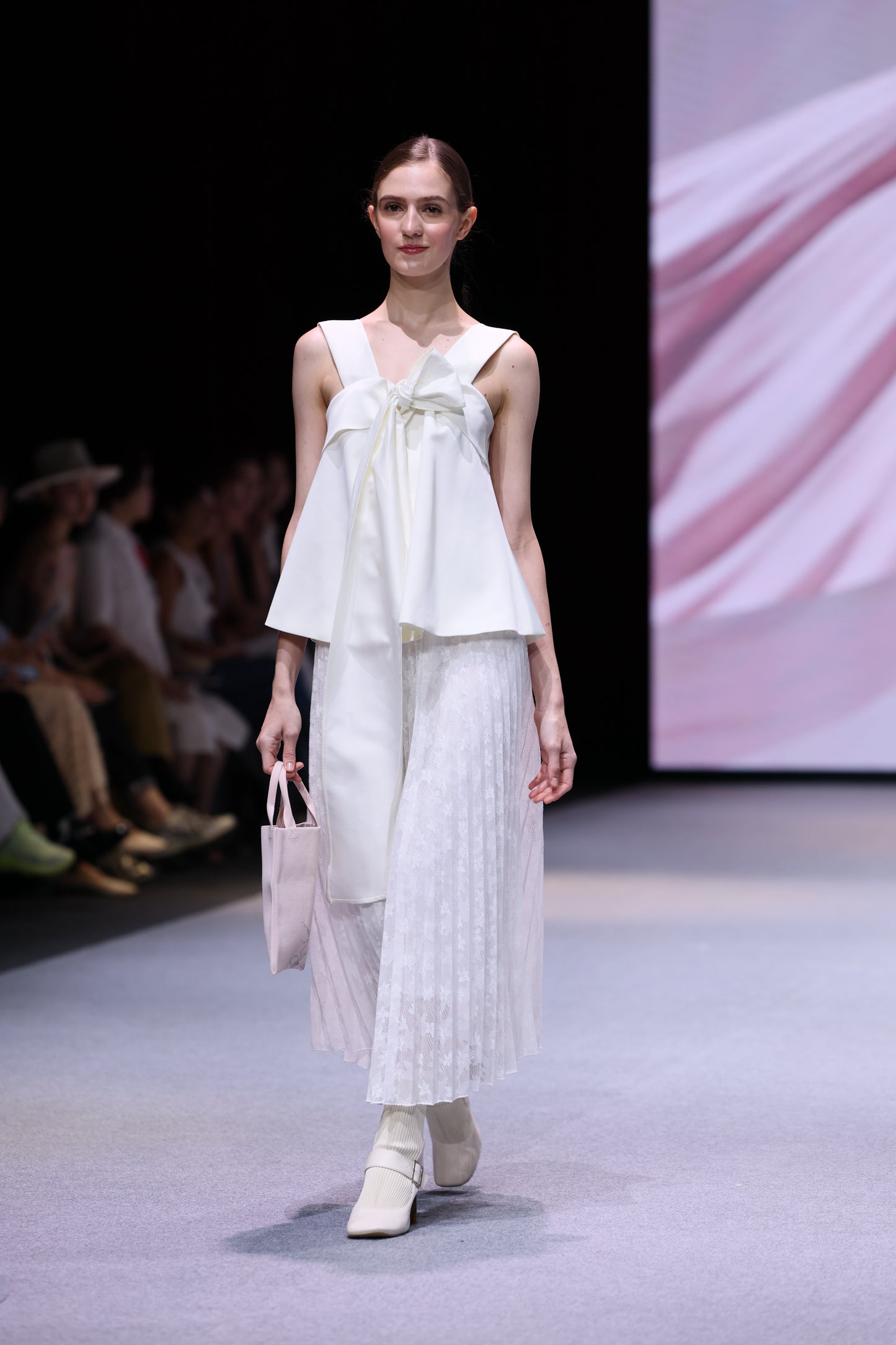 Lace Pleated Maxi Skirt