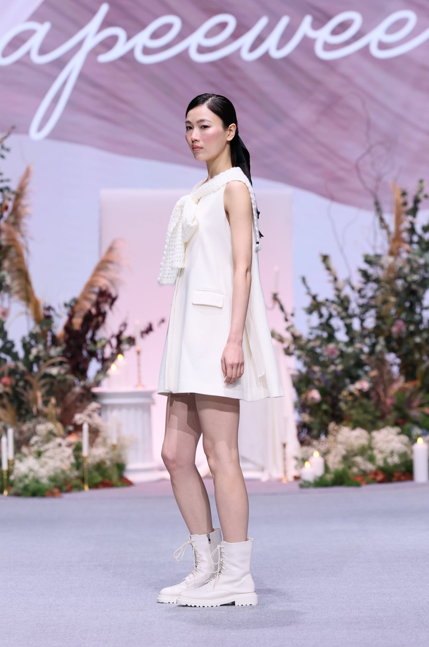 A-line flared vest dress