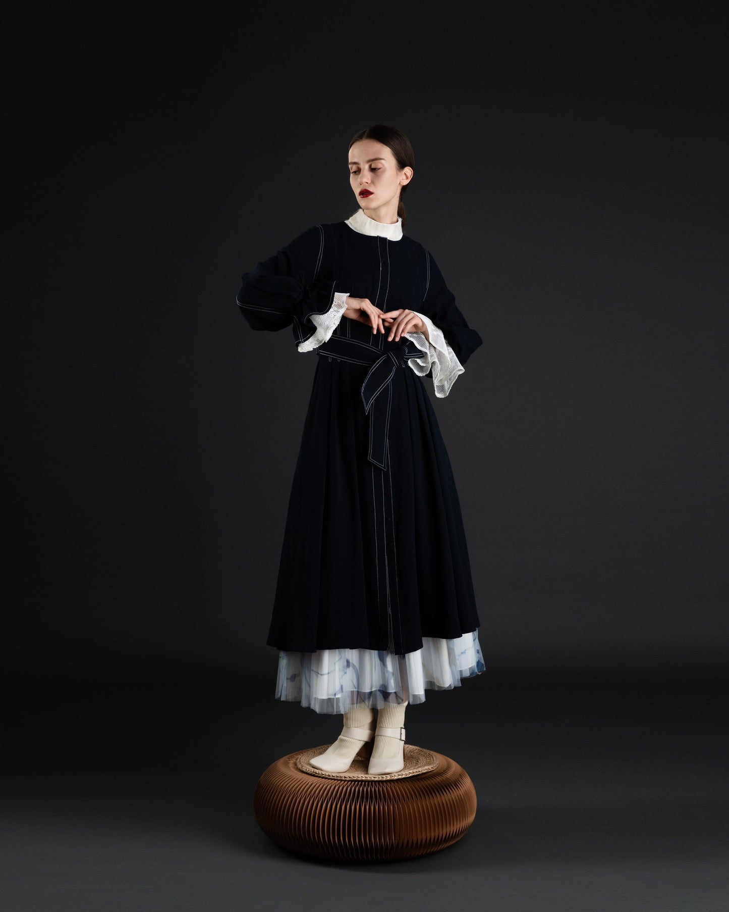 Corset-waist A-line Jacket