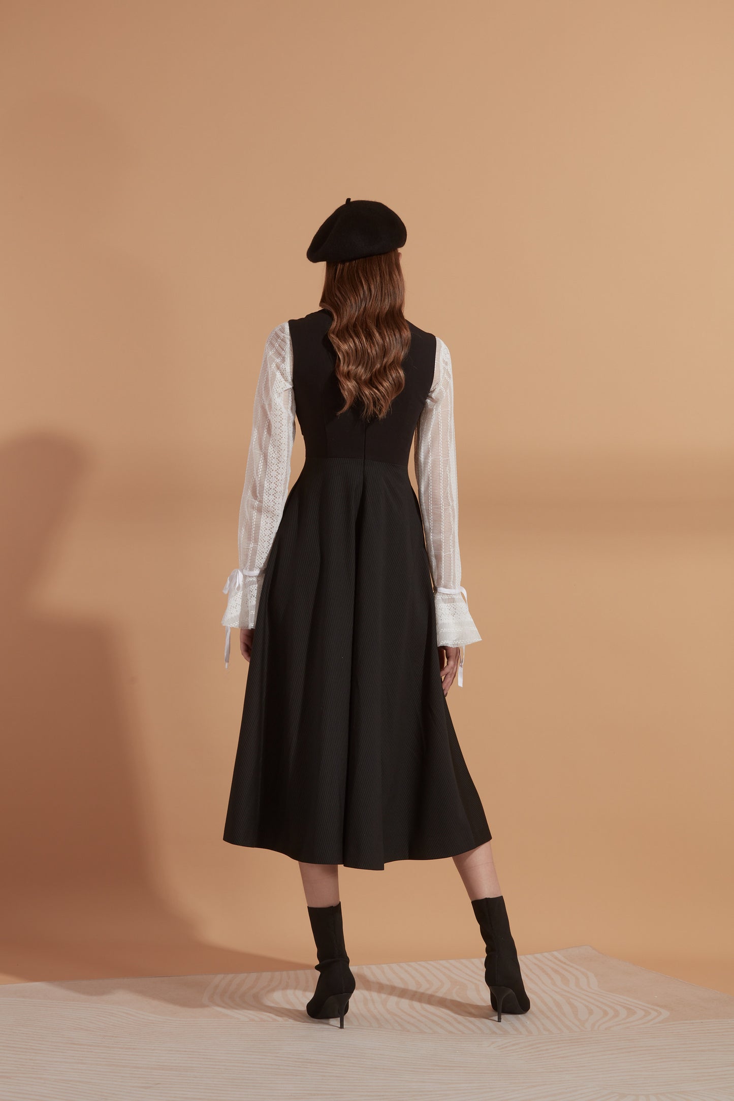 Striped pattern sleeveless maxi dress