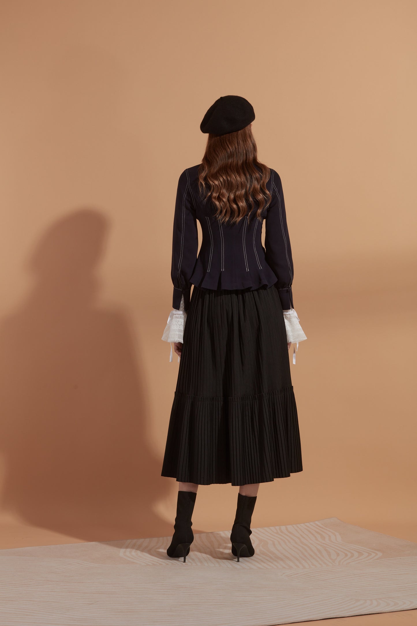 Corset detail jacket in navy