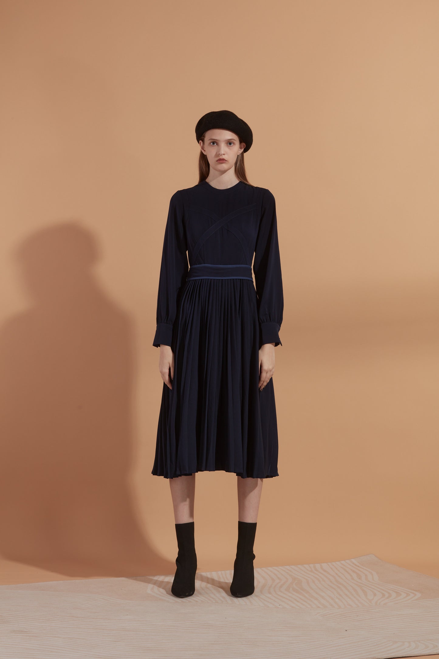 Pleated  jersey maxi dress