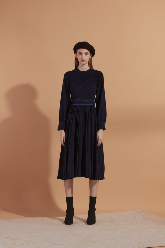 Pleated  jersey maxi dress
