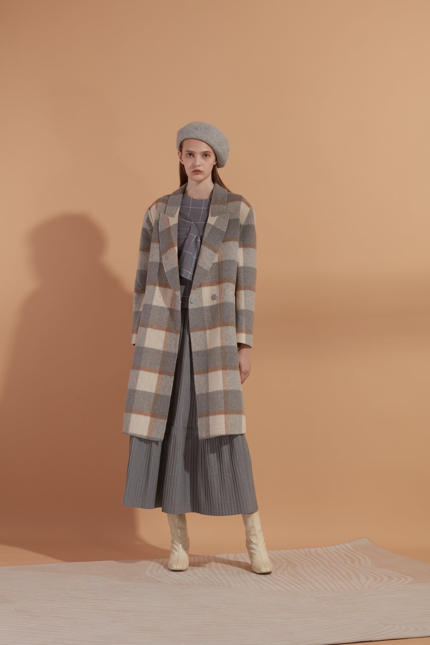 Wool blend felt coat #01