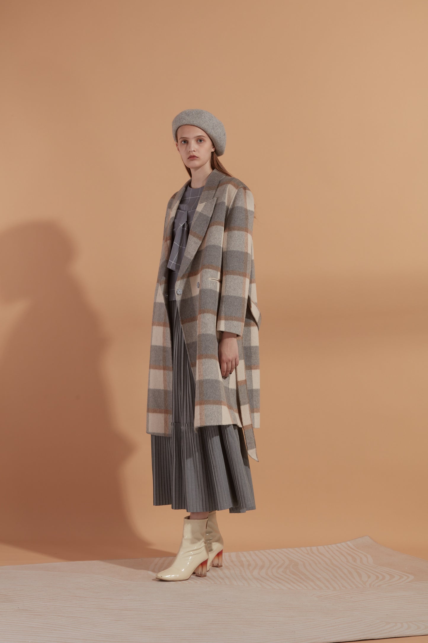 Wool blend felt coat #01