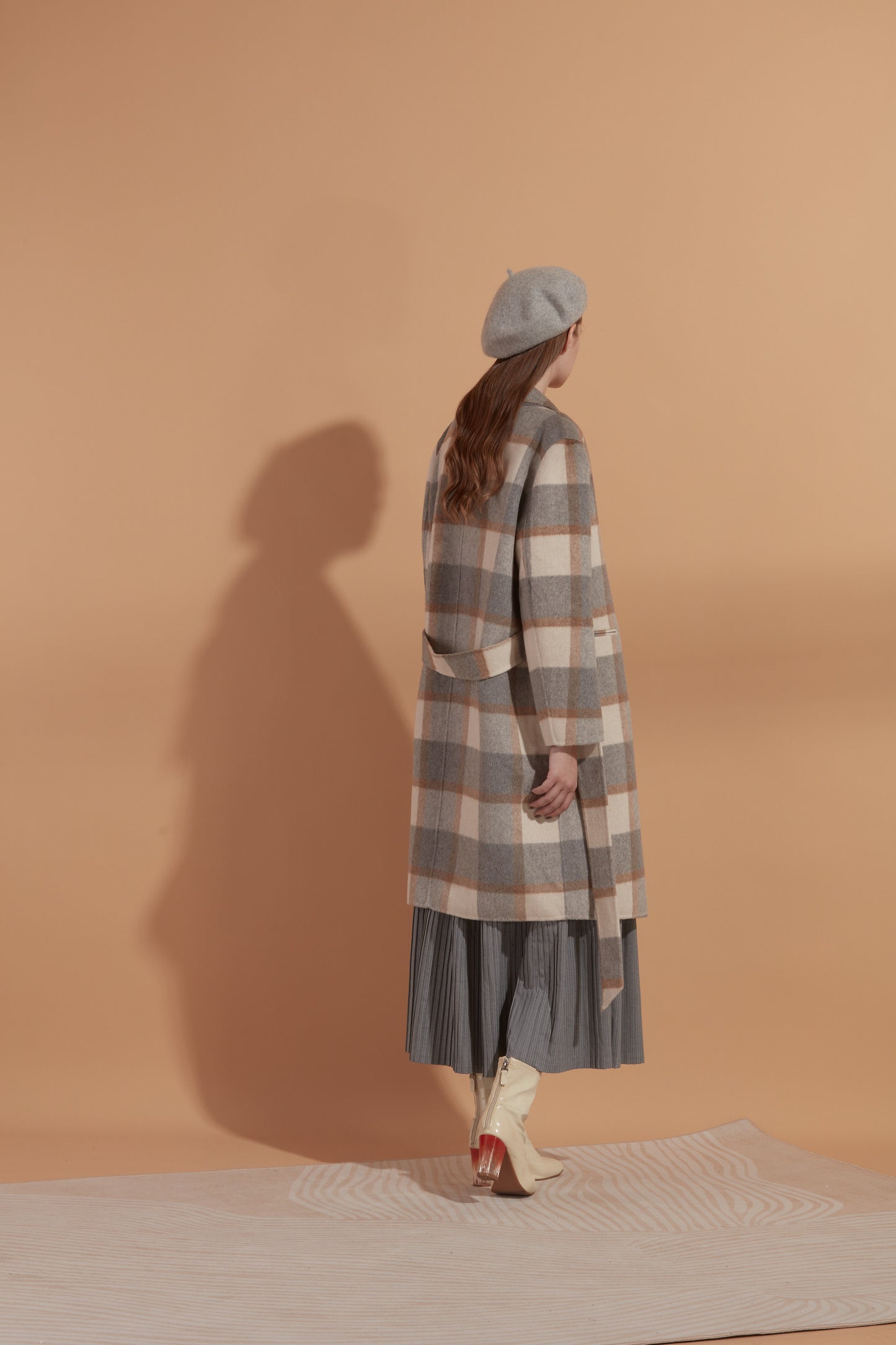 Wool blend felt coat #01